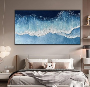 decoration decor group panels decorative Painting - Blue Ocean 2 sand beach art wall decor seashore